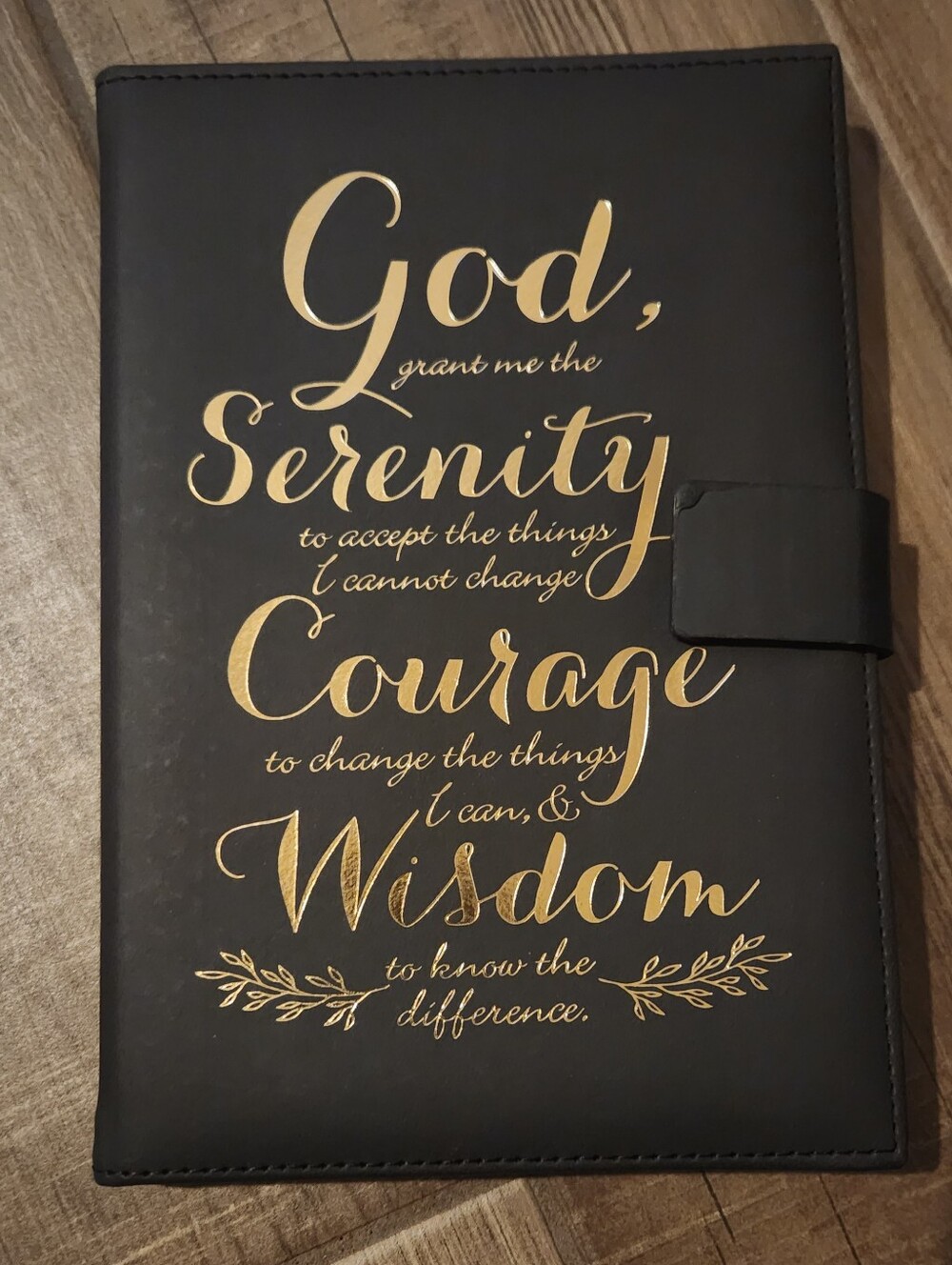 Black and Gold Serenity Notebook Journal - Inspirational Cover